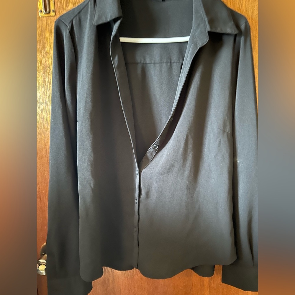 Black button up dress shirt